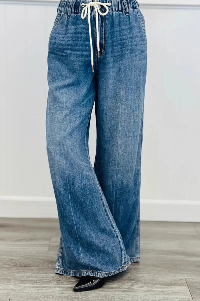 Stylish Ladies' Soft Stretch Wide-Leg Jeans