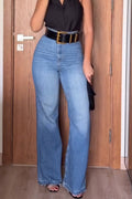 Women's High Waisted Washed Casual Jeans