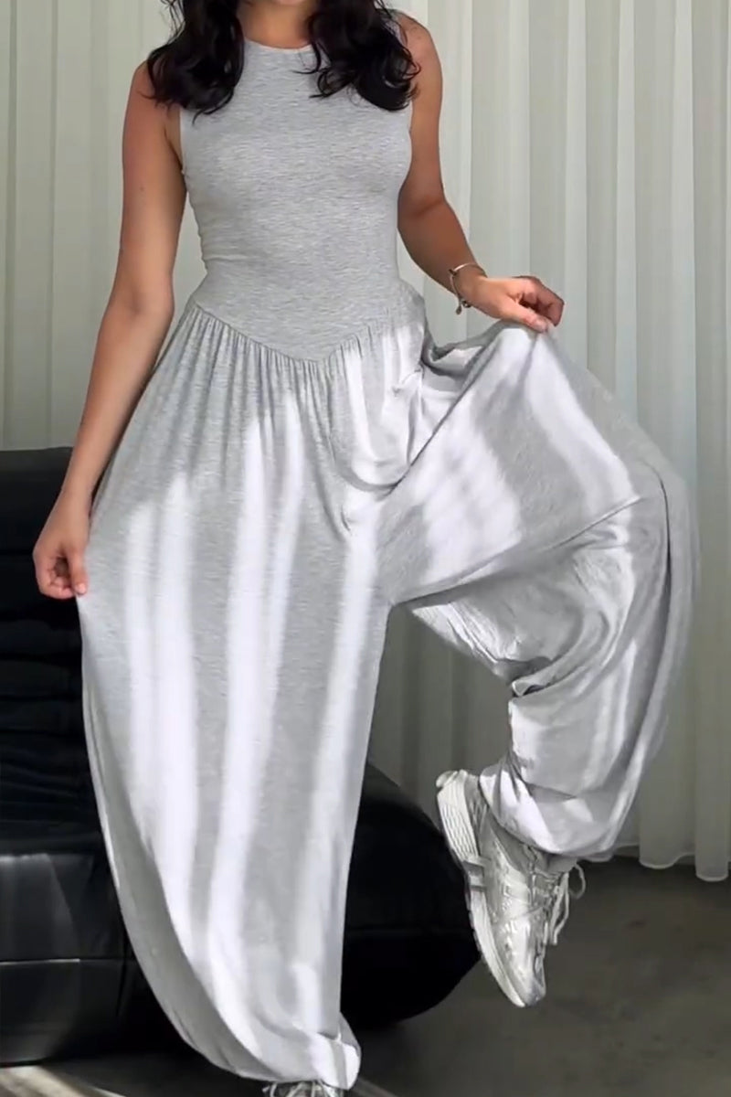Women's Casual Wide Leg Stretch Comfortable Loose Jumpsuit
