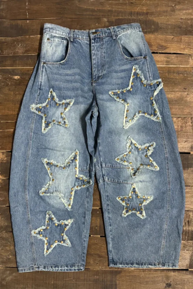 Women's High Waisted Jeans And Thigh Length Women's Straight Leg Pants