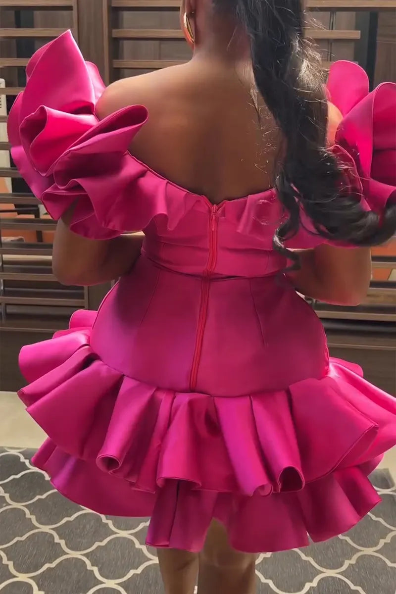 Women's Fashion Design Tiered Flounce Hem Party Dress