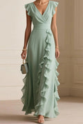 Women‘s Elegant Polka-Dot Waist-Defined Dress