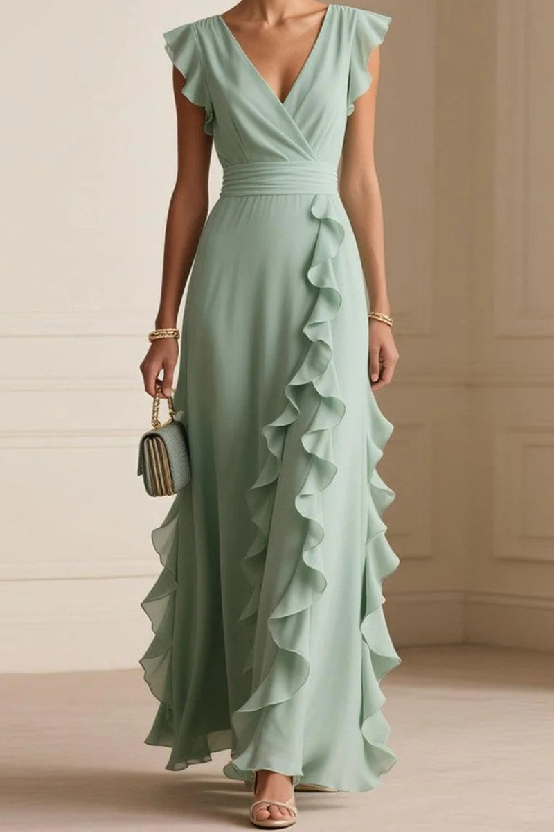 Women‘s Elegant Polka-Dot Waist-Defined Dress