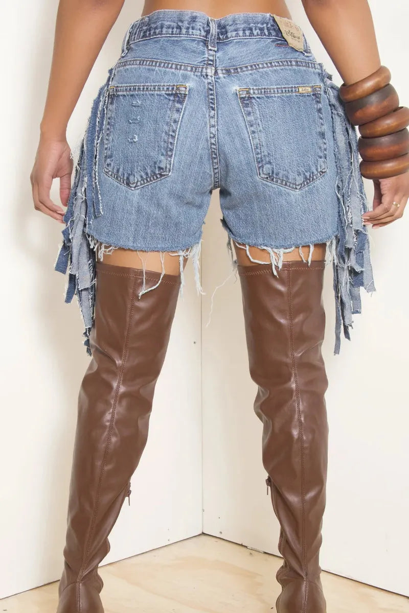 Ladies' Hot Selling Casual Ripped Denim Shorts