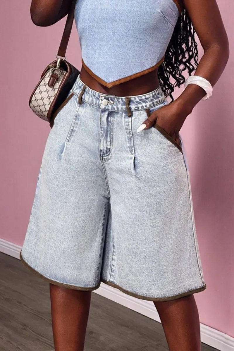 Ladies' Hot Selling Casual Washed Street Denim Shorts