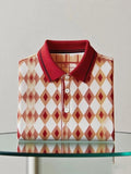 Men's Business Casual Logo Button Short Sleeve Polo Shirt