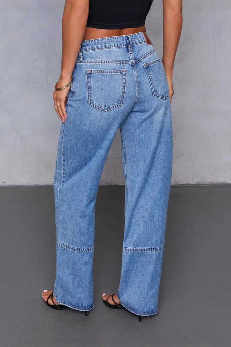 Ladies' Vintage Wash Mid-Rise Stretch Jeans