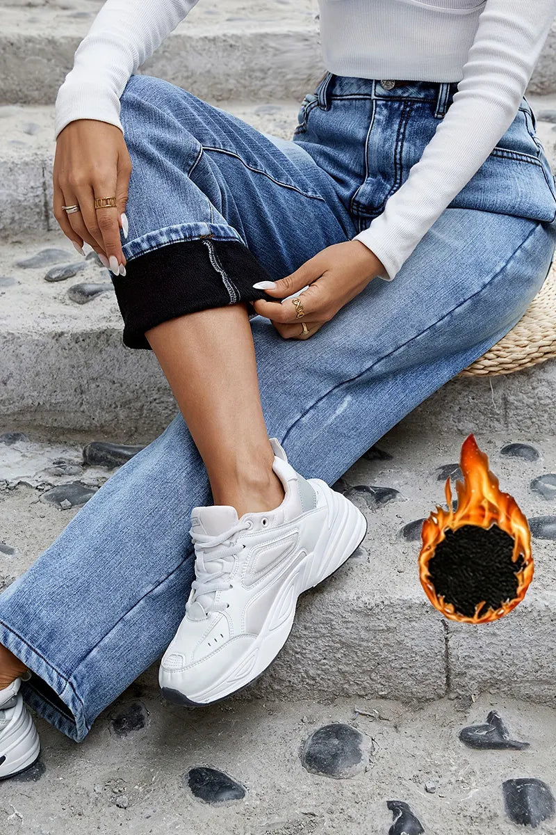 Ladies' Plush Stretchy Tailored Relaxed Fit Jeans