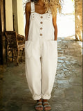 Women's Casual Denim Jumpsuit With Adjustable Buckle