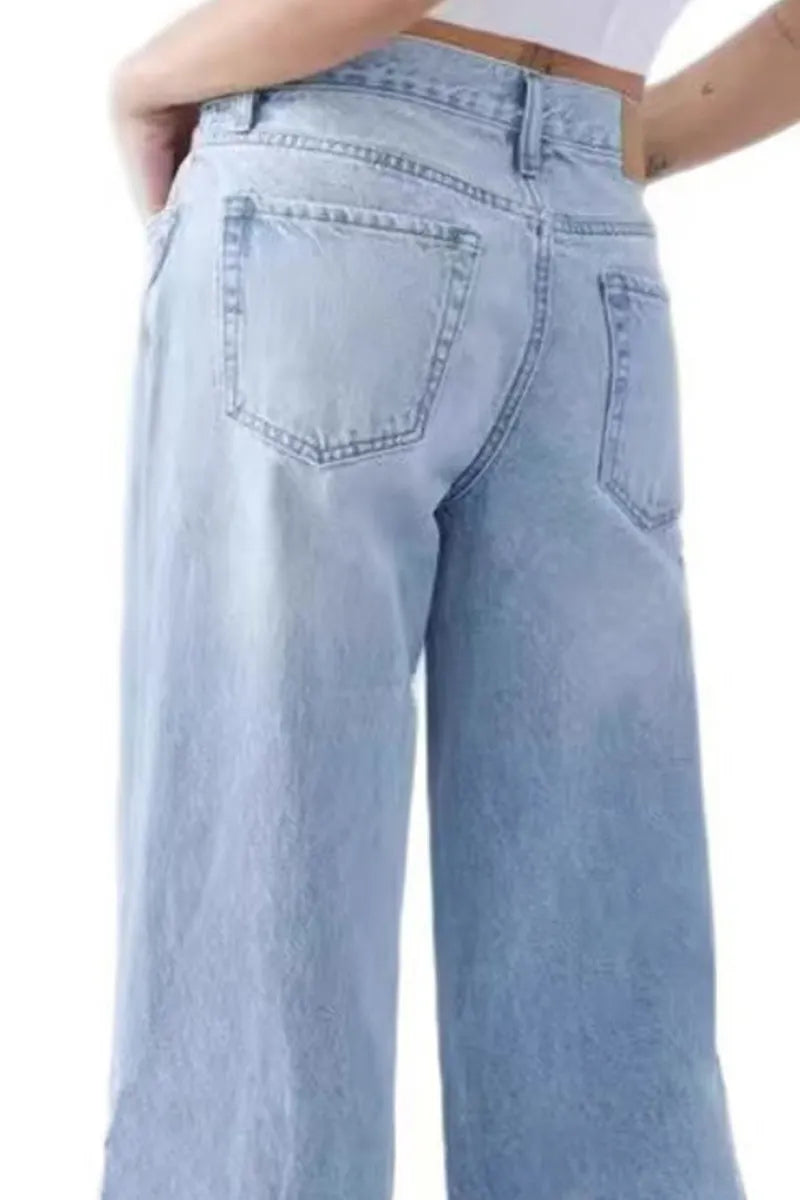 Women's Distressed Lace Applique Jeans