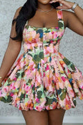 Women's Vacation Style Printed Short Dress