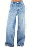 Women's Vintage Washed Wide Leg Jeans