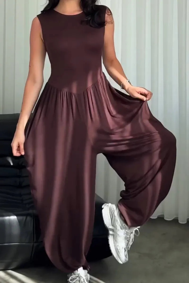 Women's Casual Wide Leg Stretch Comfortable Loose Jumpsuit