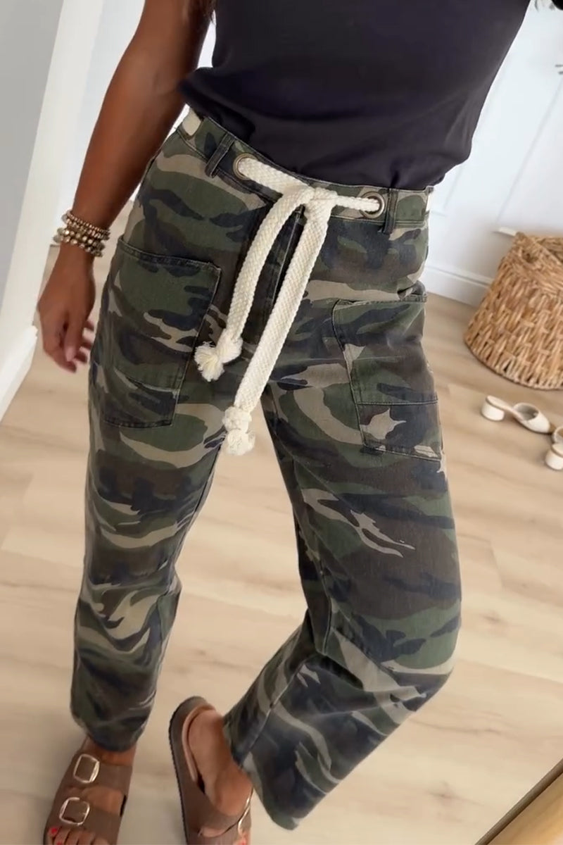 Women's Casual Camouflage Straight Leg Pants
