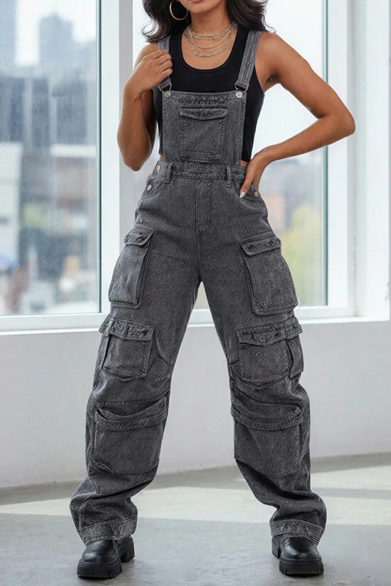Ladies' Hot Selling Elegant Casual Workwear Denim  Jumpsuit
