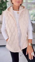 Womens Round Neck Hooded Zipper Casual Vest