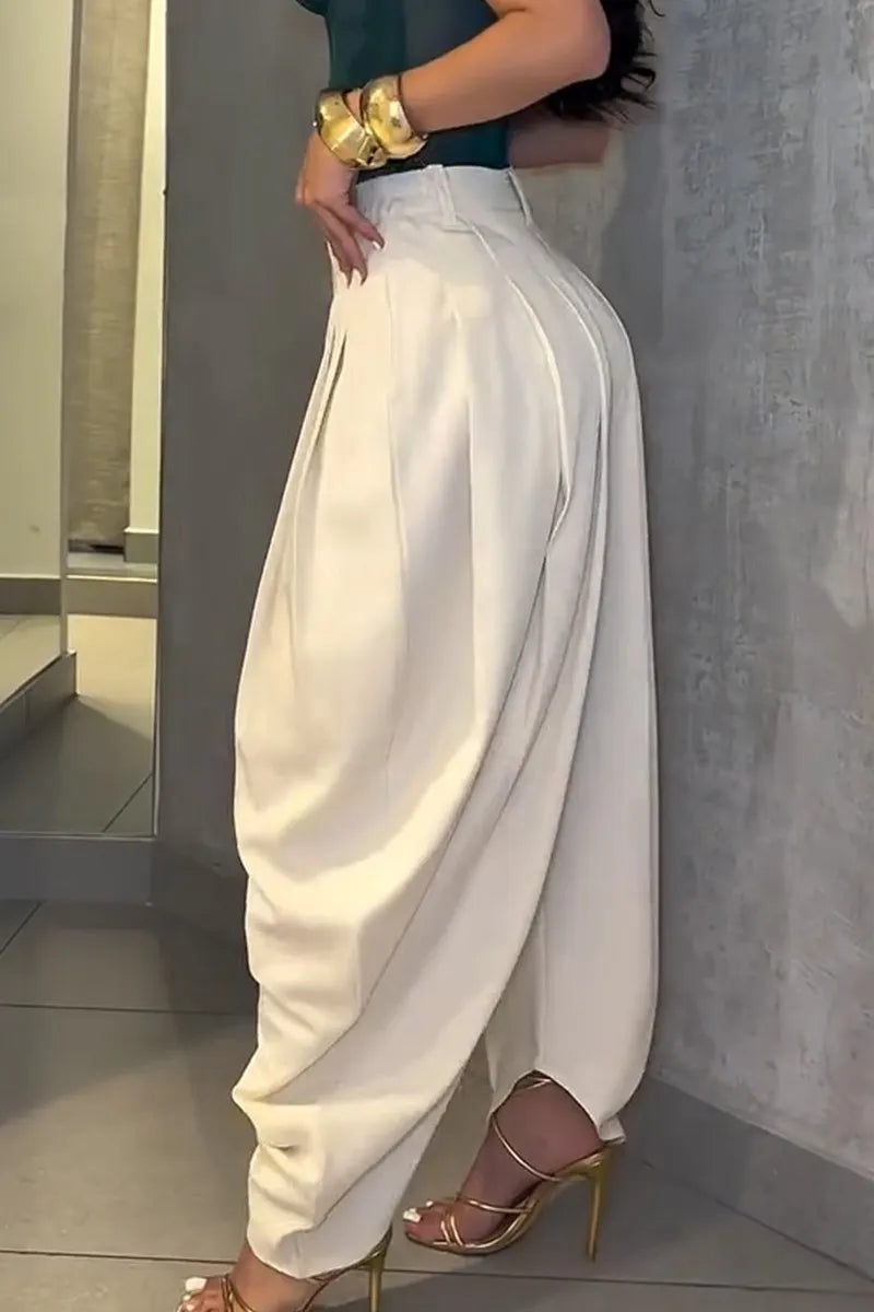 Ladies' Pleated Detail Wide-Leg Pants