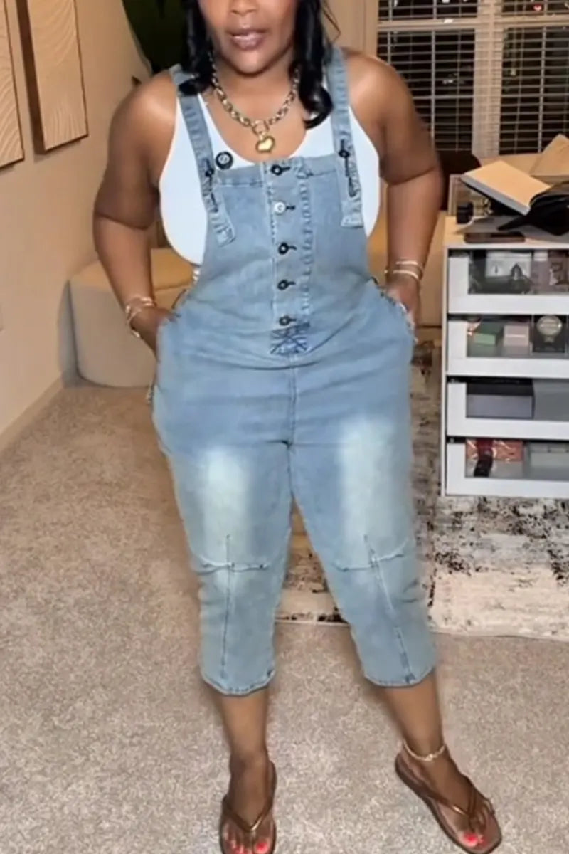 Women's Casual Denim Jumpsuit