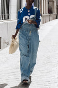 Women's Street Fashion Loose Wide Leg Denim Overalls