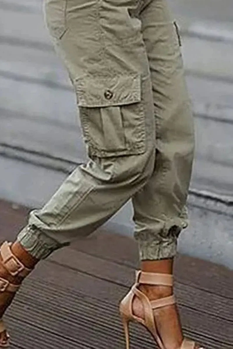 Women's Casual High Waisted Work Pants With Pocket Slim Fit Sports Pants