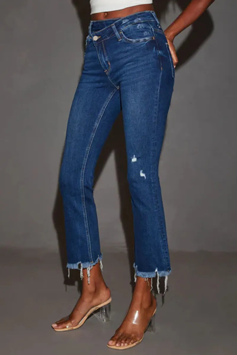 Women's Casual High-Waist Tailored Slim Jeans