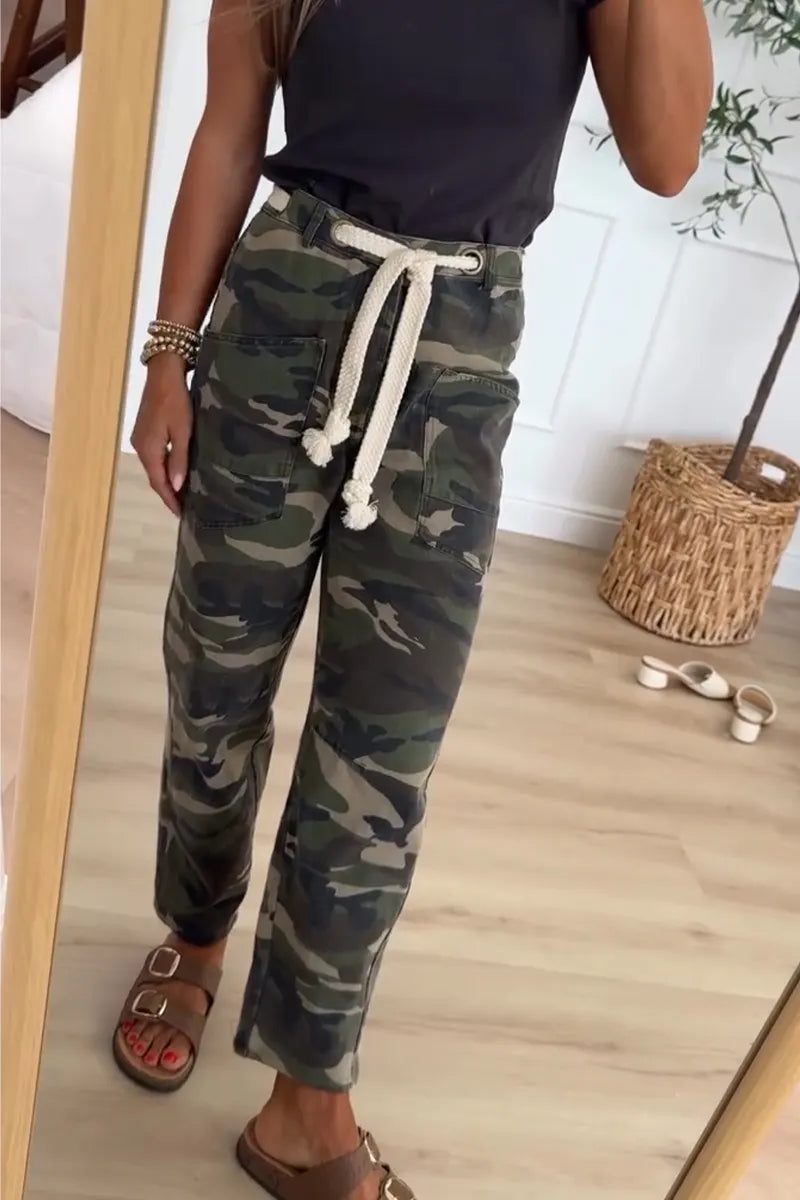 Women's Casual Camouflage Straight Leg Pants