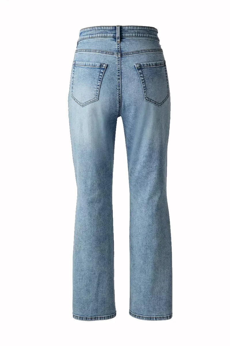 Ladies' Hot Selling Casual Gradient Sequin Flared Jeans