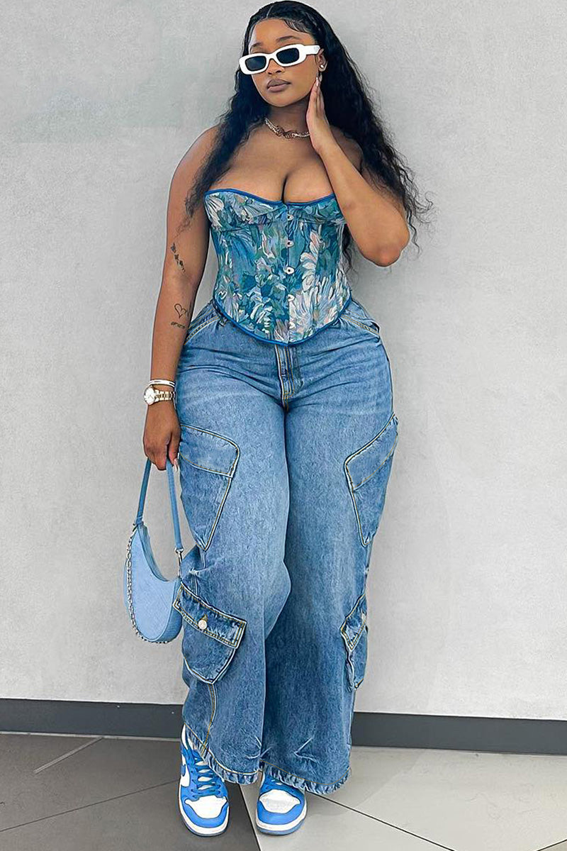 Women's Versatile Jeans With Essential Multi Pocket