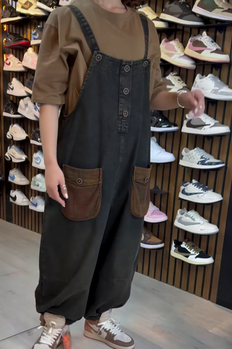 Women's Casual Loose Fit Denim Jumpsuit