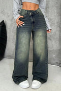 Women‘s Fluid Relaxed Fit Washed Low-Rise Jeans