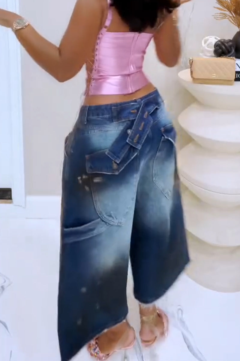 Women's Retro Washed Casual Jeans