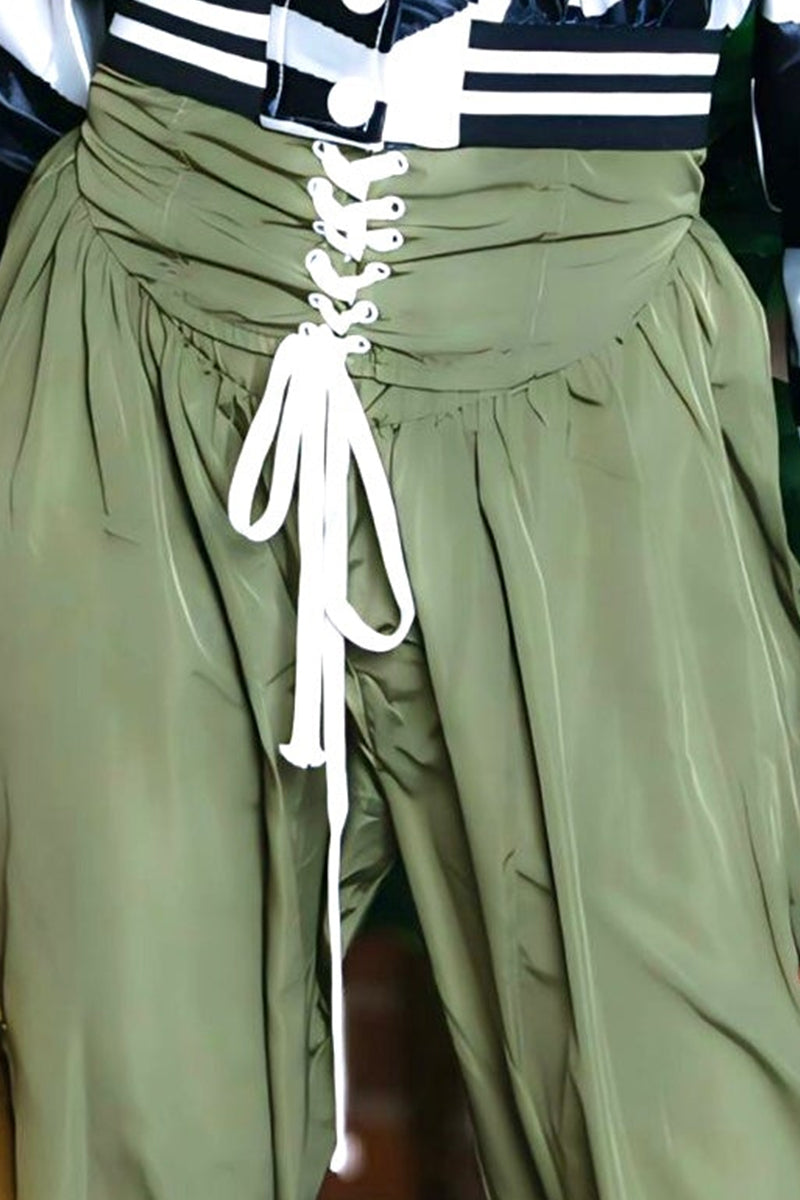 Women's Casual High Waisted Drawstring Trousers