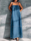 Women's Sleeveless Casual Loose Denim Suspender Dress