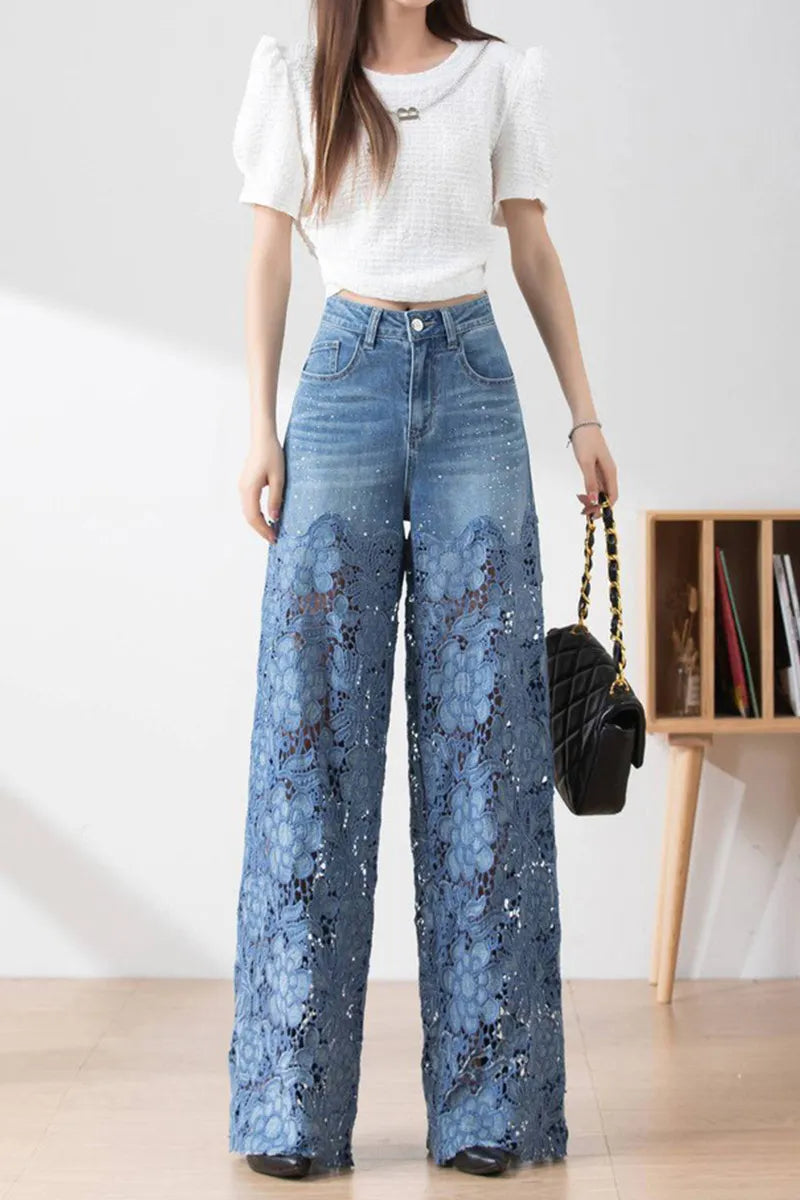 Women' s Lowy Jeans With Lace Insets