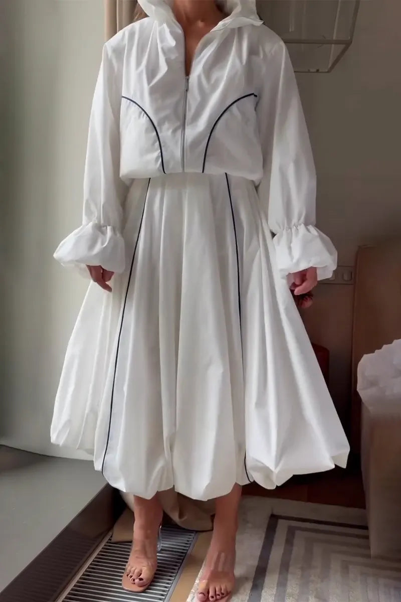 Women's Collar Jacket+ Half Skirt Elegant Casual Set