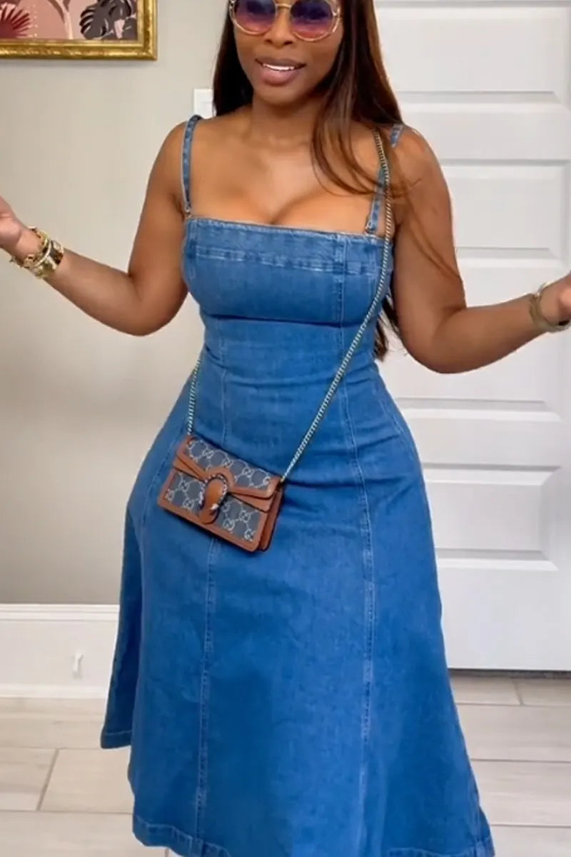 Hot Selling Women's Casual Camisole Denim Dress
