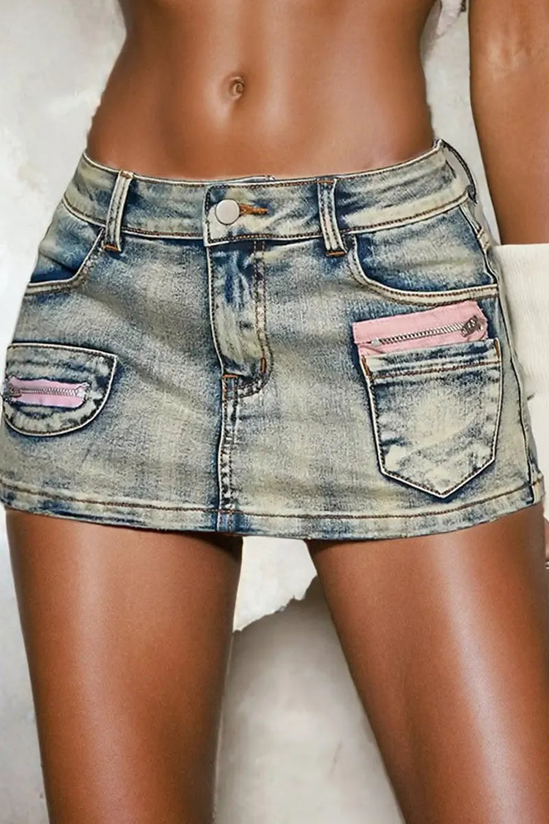 Women's Casual Multi Pocket Cropped Jeans