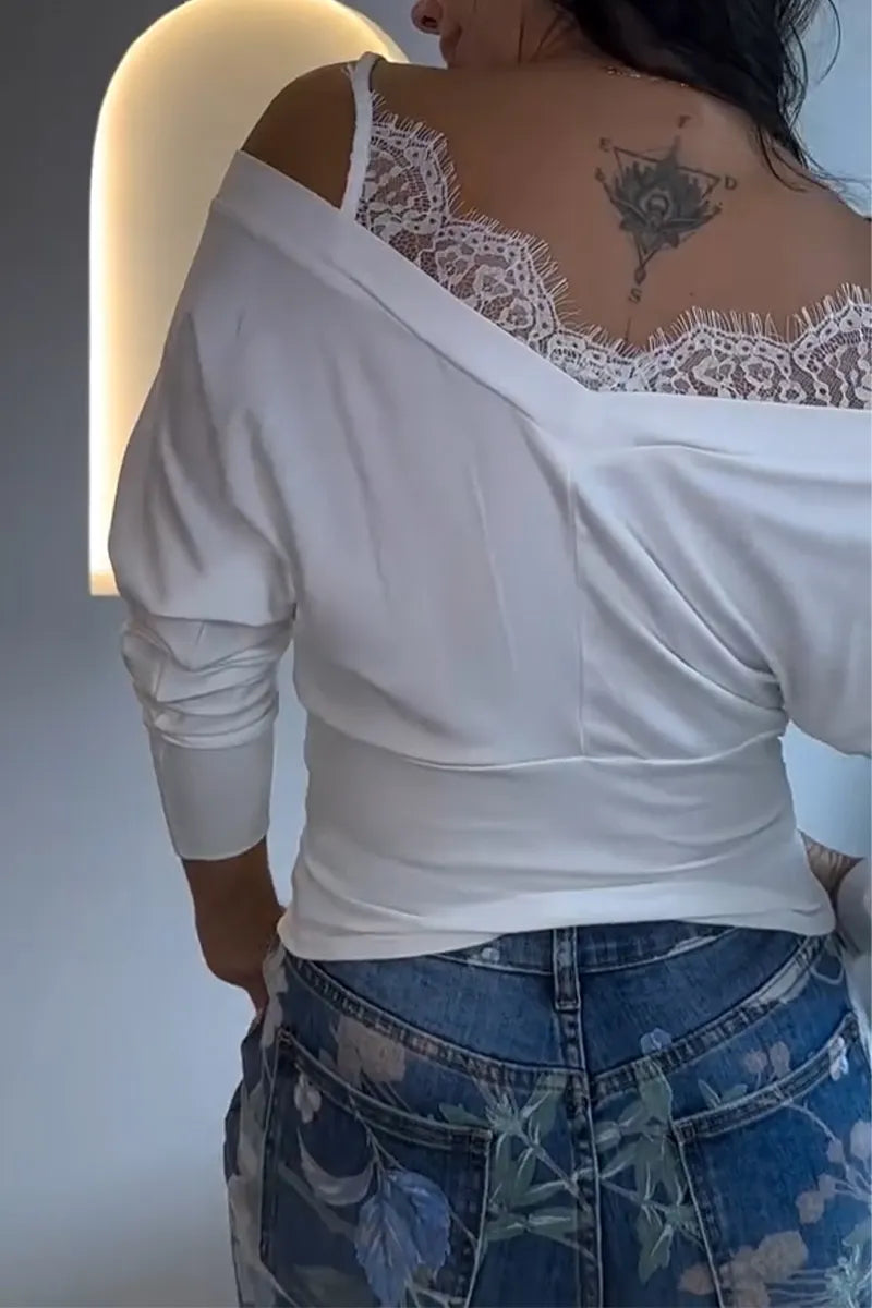 Women's Patchwork Camisole Lace Patterned Casual Top