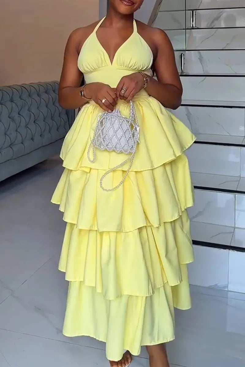 Women's Vacation Vest Tiered Hem Skirt Two-Piece Set