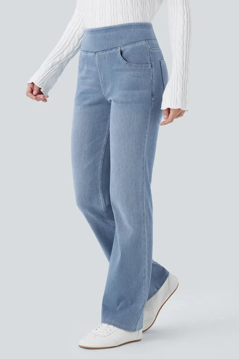 Ladies' Fashion Slim-Fit Draping Jeans