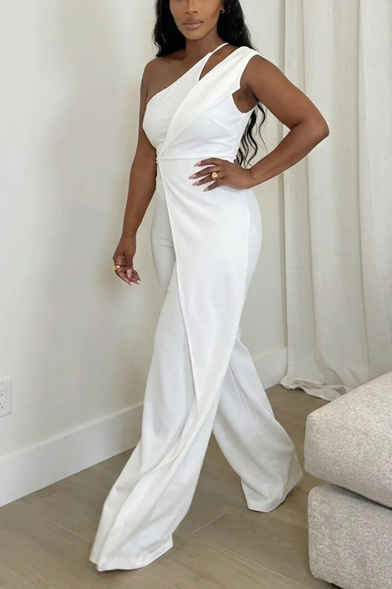 Women's Simple Casual Price Asymmetric Jumpsuit