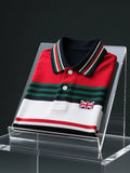 Men's Business Casual Union Jack Button Short Sleeve Polo Shirt