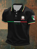 Men's Vintage Italy Printed Casual Polo Shirt