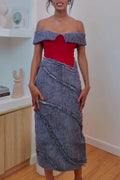 Women's One-piece Collar Patchwork Waist Cinching Elegant Temperament Dress