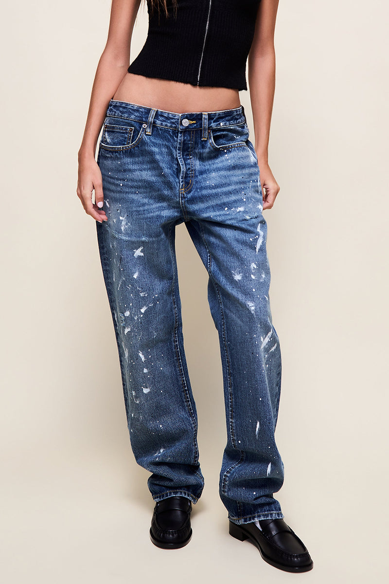 Women's Y2k Printed Wide-Leg Jeans