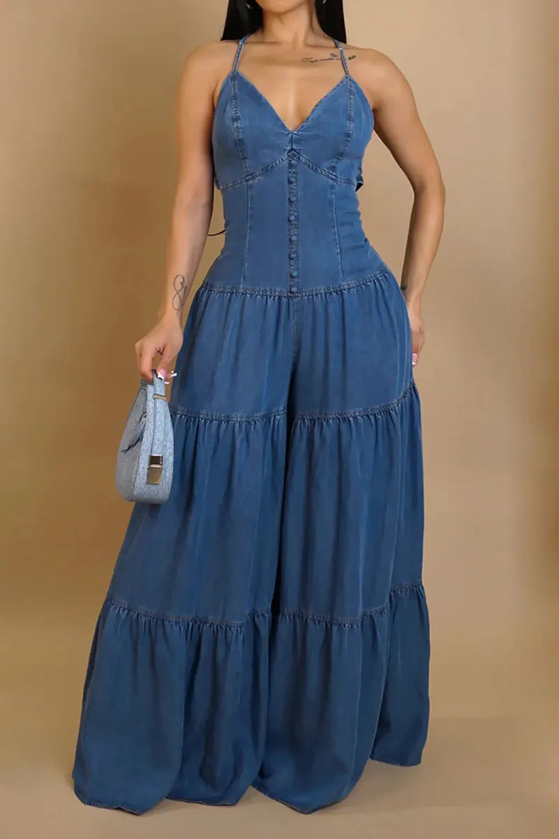 Hot Selling Women's Casual Backless Jumpsuit