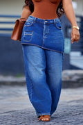 Ladies' Bestseller Casual Asymmetrical Overlapping Jeans