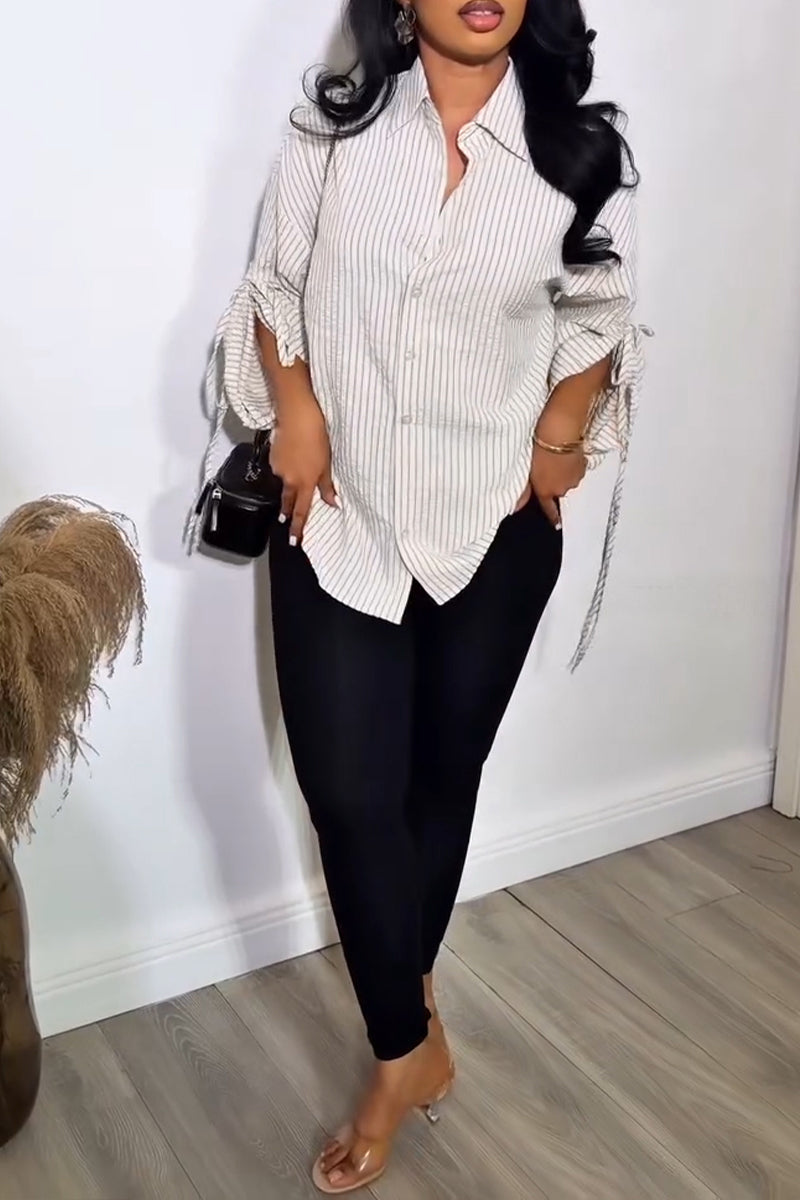 Women's Casual-Fashion Tie-Cuff Loose Blouse