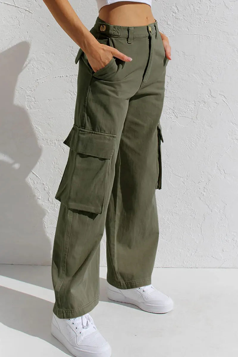 Ladies' Stylish Utility Cargo Jeans With Pockets