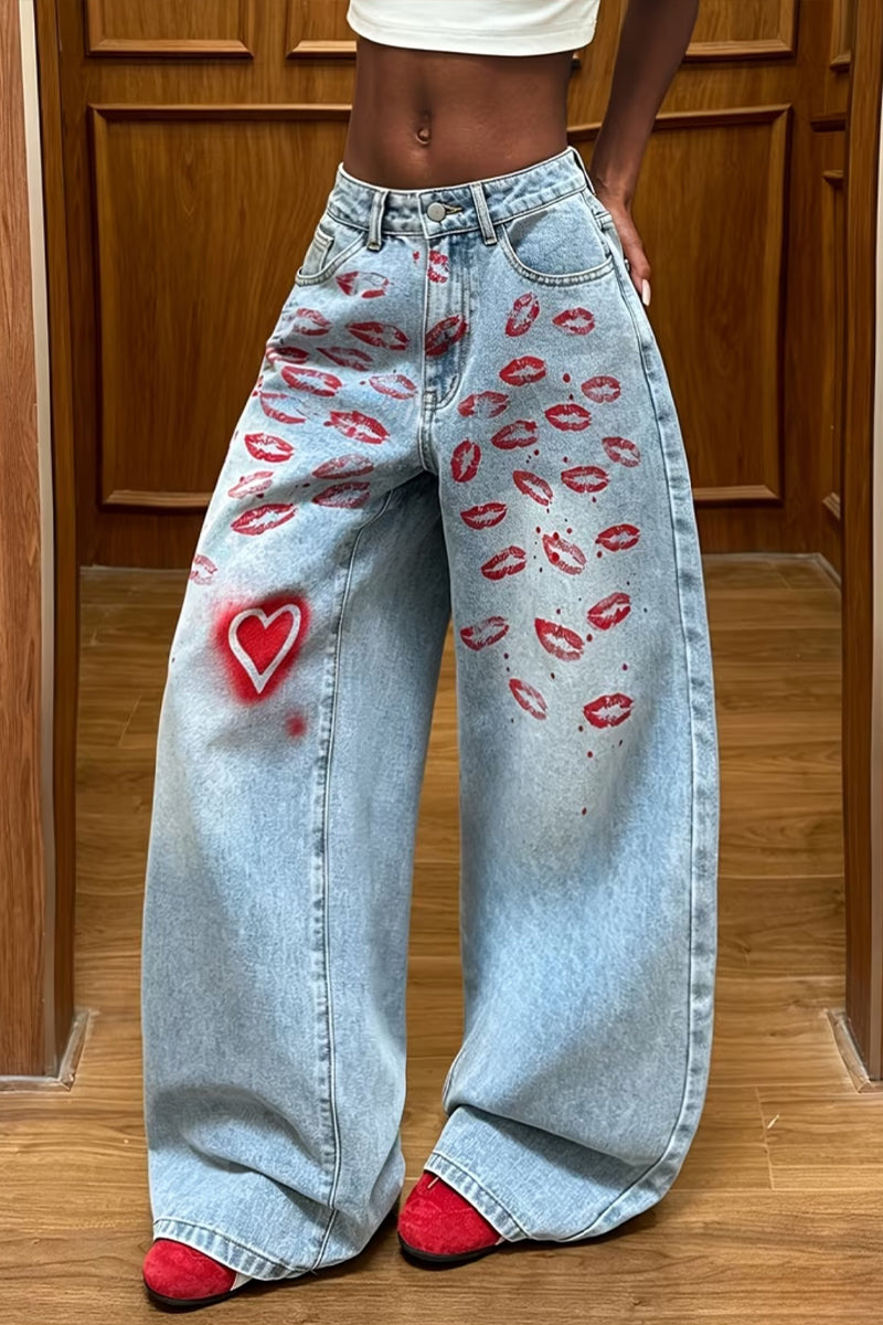 Women's Casual Rhinestone Rivet Decoration Jeans